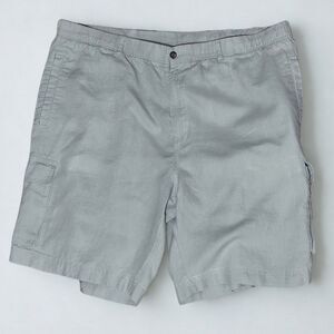 100% Linen Men's Cargo Shorts XXL Beige Madison